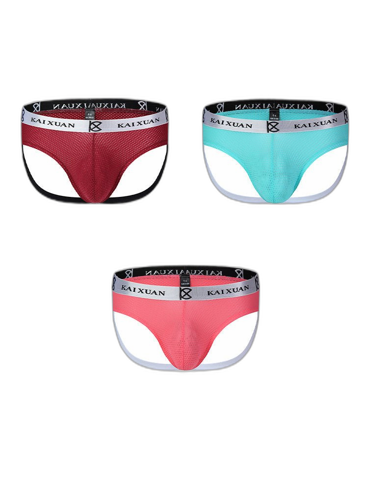 3 Pack Men's Mesh Thong with Stretch & Breathable 3D Support Pouch