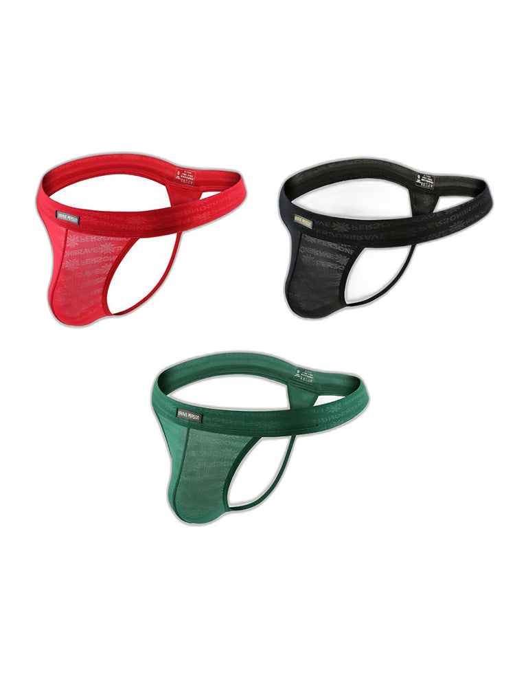 3-pack Men's Lace Obscure Embossed G-String Thong