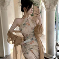 Women's Casual Retro Waist-Cinching Cardigan Dress