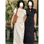 Women's Solid-Color Casual Modified New Chinese-style Dress