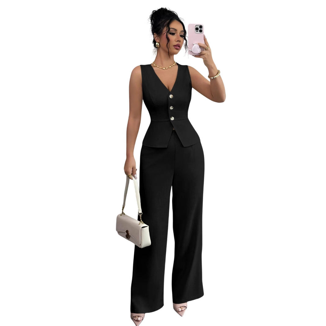 The Power Set – Women’s Sleeveless Vest & High Waist Trousers Co-ord
