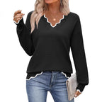 Lightweight Rib-knit Pullover Casual Top