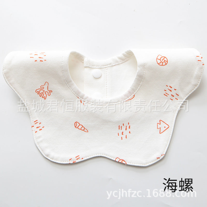 Pure Cotton 360° Rotatable Baby Bib - Petal-Shaped Drool Bib