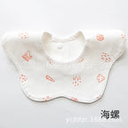 Pure Cotton 360° Rotatable Baby Bib - Petal-Shaped Drool Bib