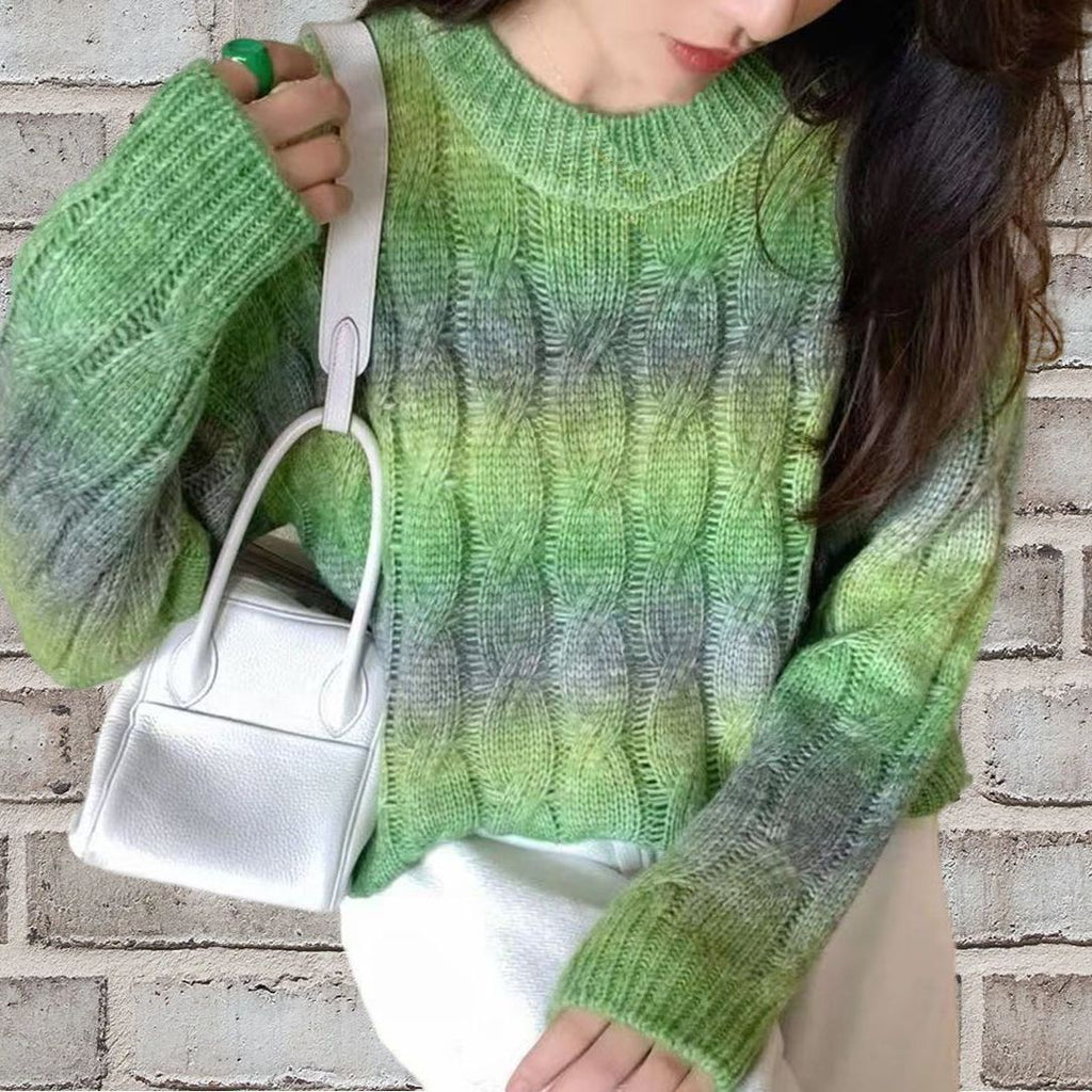Fashionable Round-neck Sweet And Casual Sweater For Women