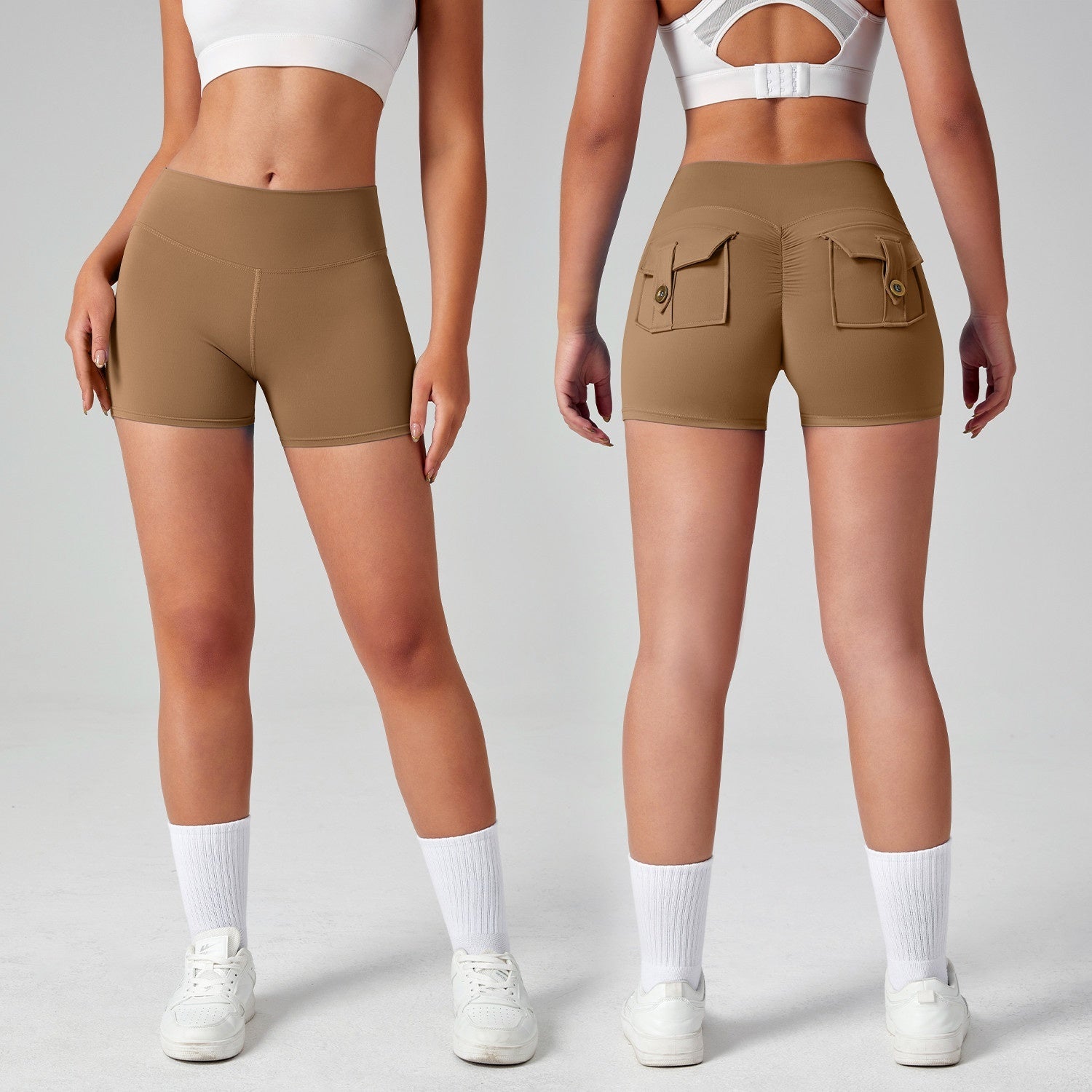 Sports Fitness Workwear Pocket Training Peach Quick-dry Butt-lifting Yoga Pants