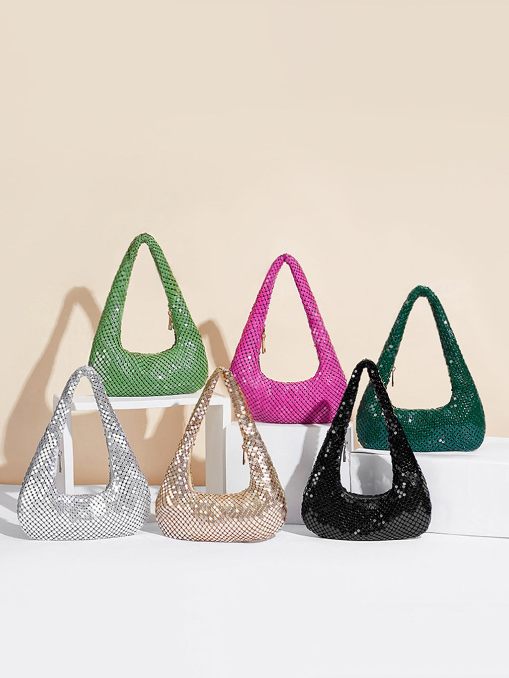 Fashion Metallic Gold Clutch Purse - Women's Elegant Underarm Evening Bag For Party, Prom And Special Occasions