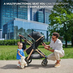 Kinderkraft Esme 3-in-1 Travel System with Mink Pro Car Seat - Pure Black