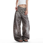 American-style Cat-eye Leopard-print Bootcut Jeans From A Trendy Unisex Brand