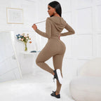 Women's Solid-color Casual Sporty Cropped Top And Pants Set