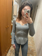 Women's Off-neck Pullover Long Sleeve Top Bottoming Sweater
