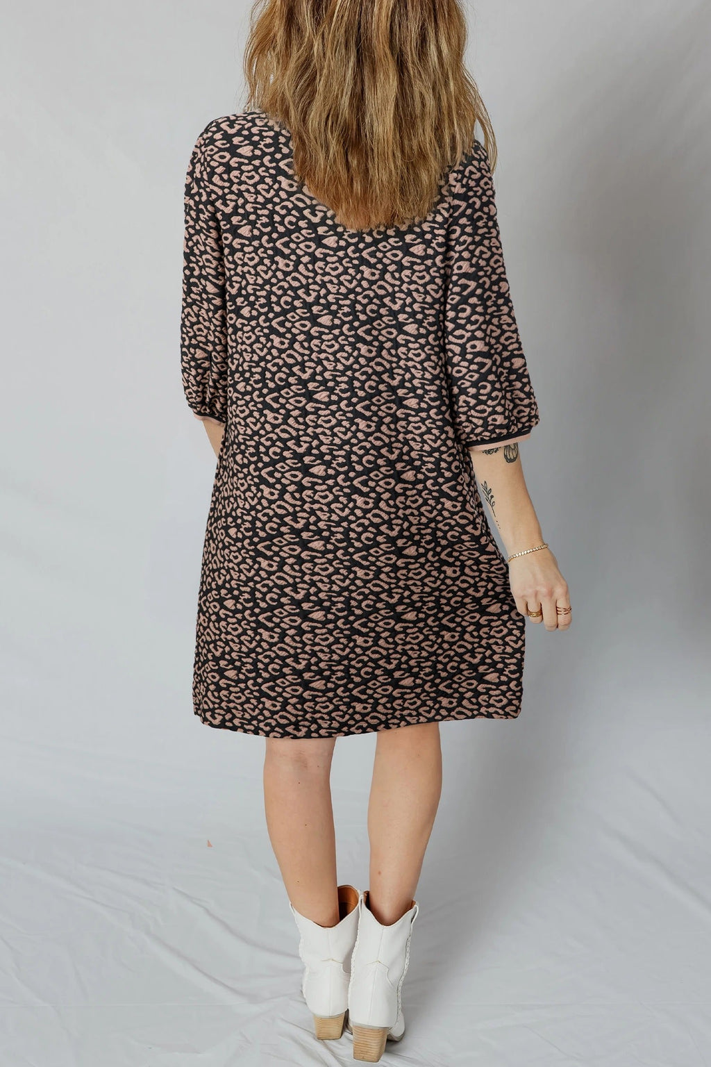 Women's Crab-patterned Printed Long-sleeve V-neck Dress