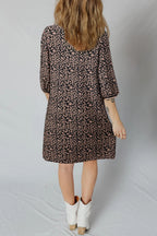 Women's Crab-patterned Printed Long-sleeve V-neck Dress