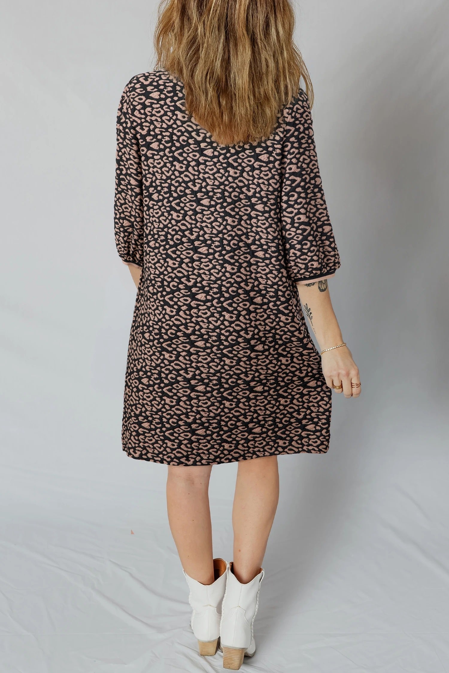 Women's Crab-patterned Printed Long-sleeve V-neck Dress