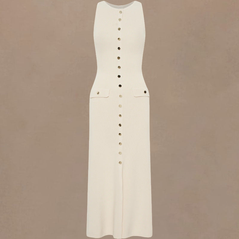 Knitted Elegant Sleeveless Dress For Women