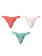 3 Pack Men's Breathable Mesh Odor-Resistant Solid Color Sexy Briefs
