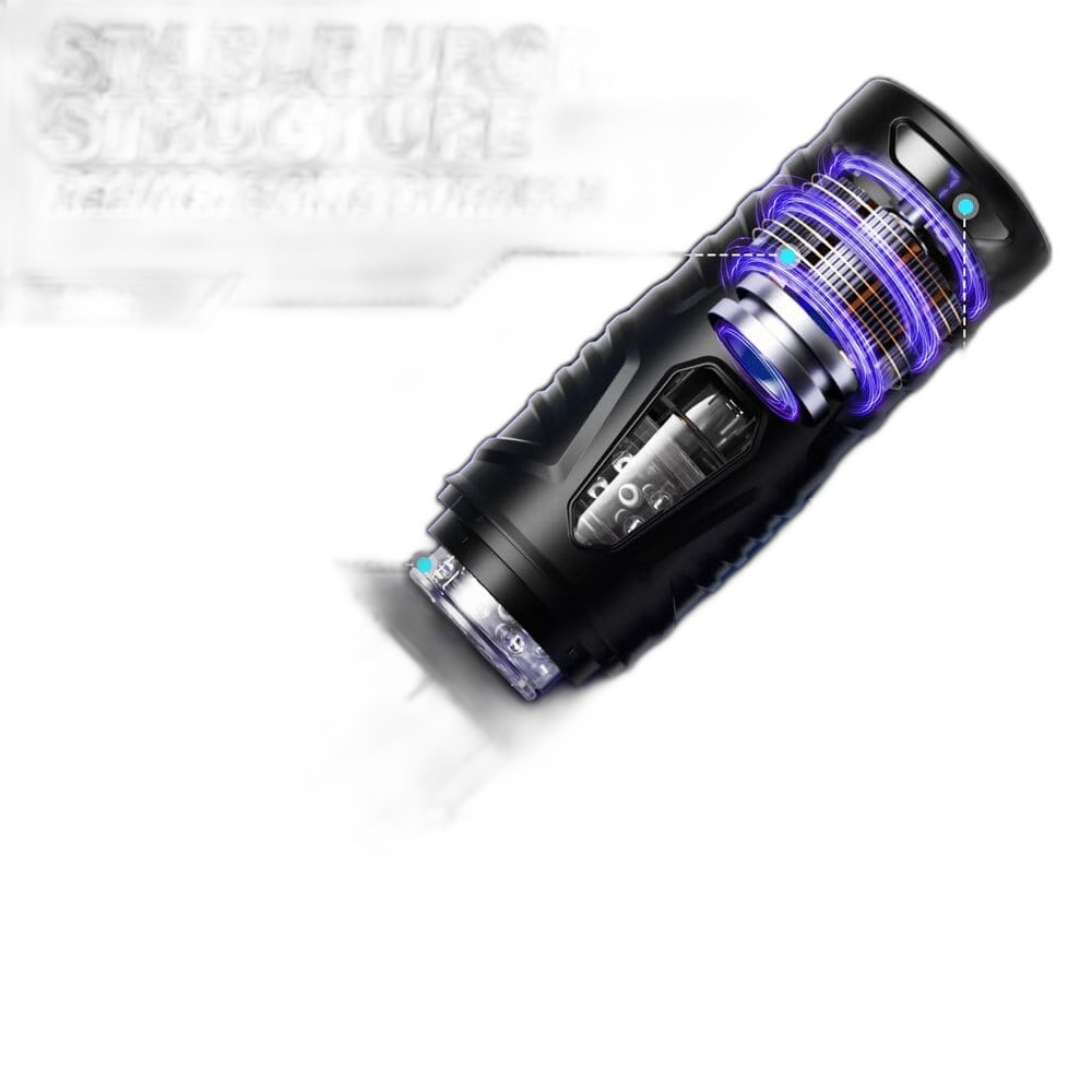Black Warrior - Rotating Suction Masturbator - 3D Textured Sleeve