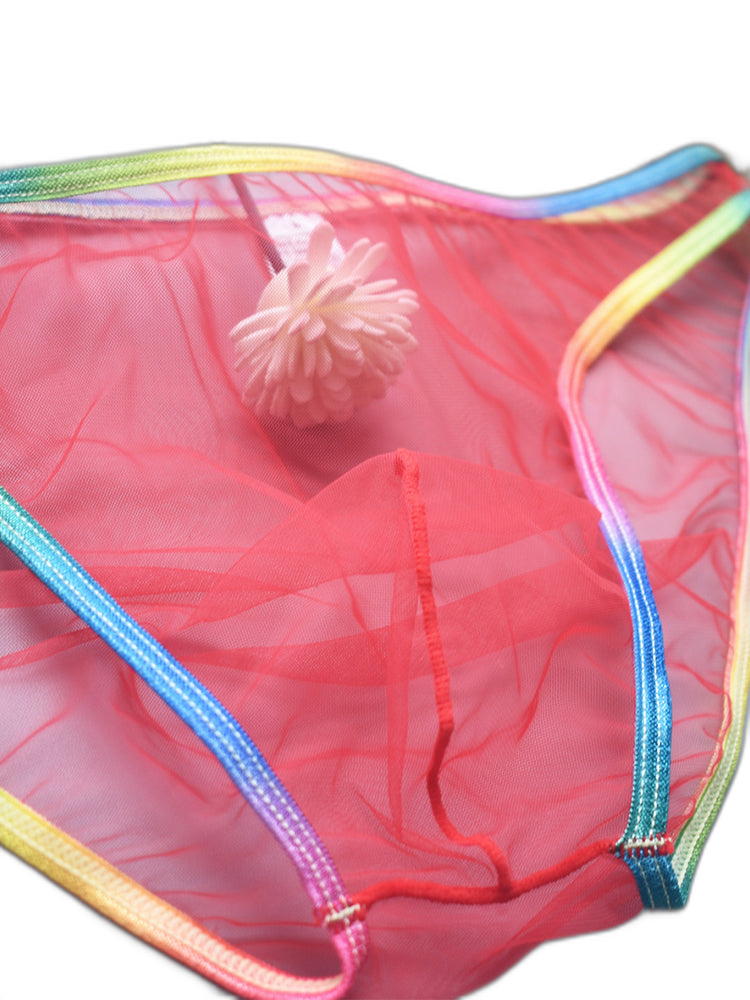 3-pack Men's Ultra-sheer Rainbow-edge Mesh Briefs