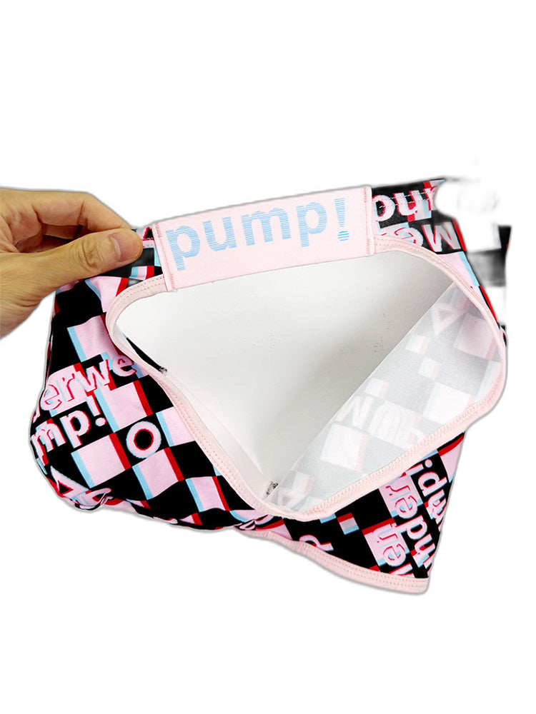 2 Pack Men's Breathable Alphabet-Print Expanded Pouch Briefs