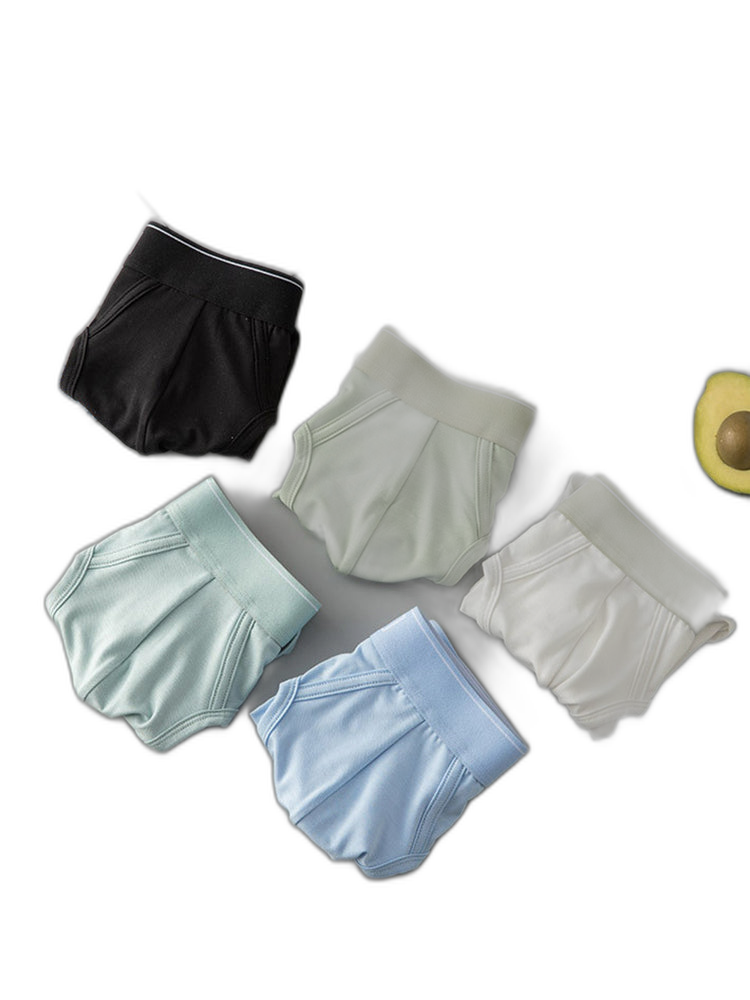 4 Pack Men's Modal Skin-Friendly Solid Color Mid-Rise Briefs