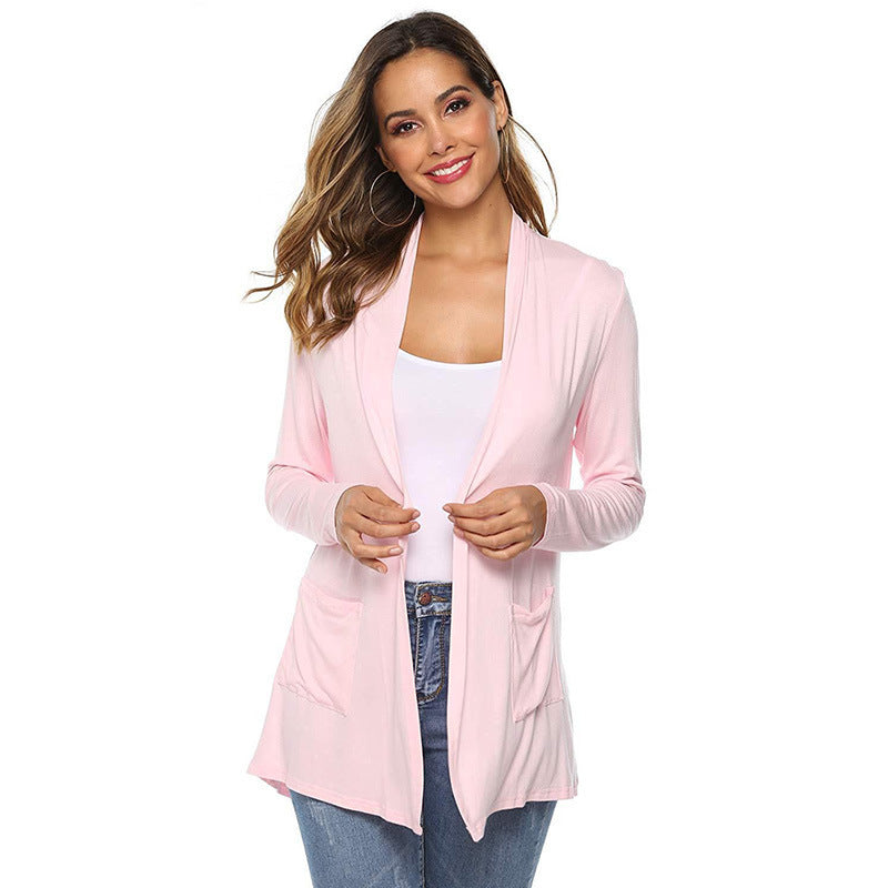 Versatile Cardigan Mid-length Long Sleeve Coat