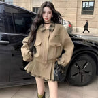 Women's Winter Preppy-Style Woolen Skirt