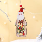 Christmas Supplies Wooden Hollow Long Pendant