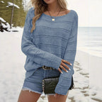 Fashionable Women's Retro Hollow-out Loose Sweater