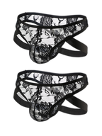 2-pack Men's Lace See-through Thongs