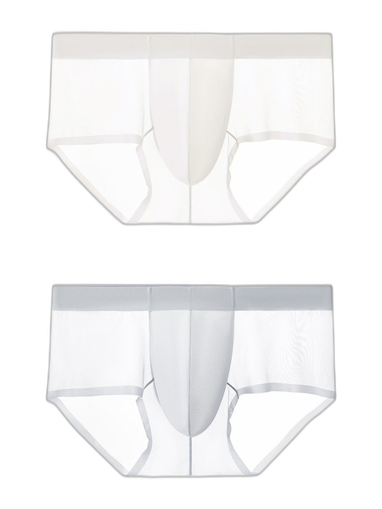 2 Pack Men's Ultra-Thin Breathable Antibacterial Crotch Briefs