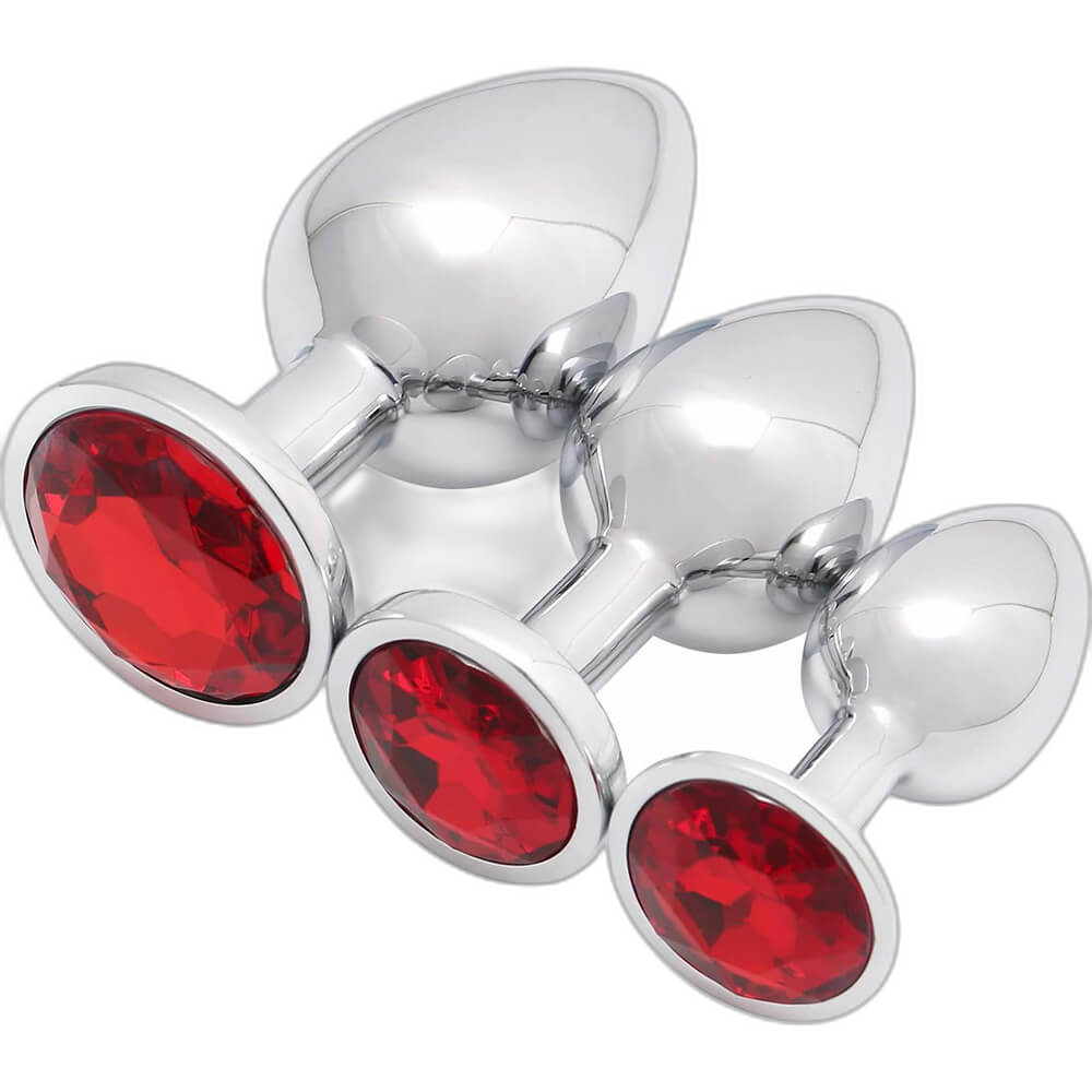 Jeweled Metal Butt Plug Set