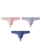 3 Pack Men's Solid Color Seamless Comfort Quick-Dry Breathable Thongs