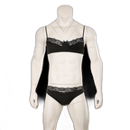 Mens Lace Lingerie Panties & Bra Set