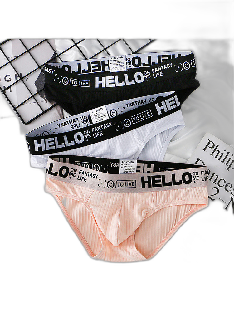 Men's Cotton Ribbed Breathable Briefs with 3D Pouch