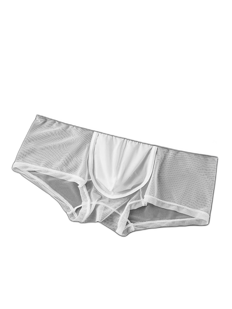 2-Pack Men's Breathable Mesh Ice Silk U-convex Low Waist Boxer Briefs