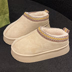 Suede Cotton Slippers Women Autumn Winter