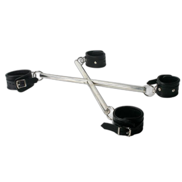 ruff GEAR Stainless Steel X Hog Tie Spreader Bar with Restraints