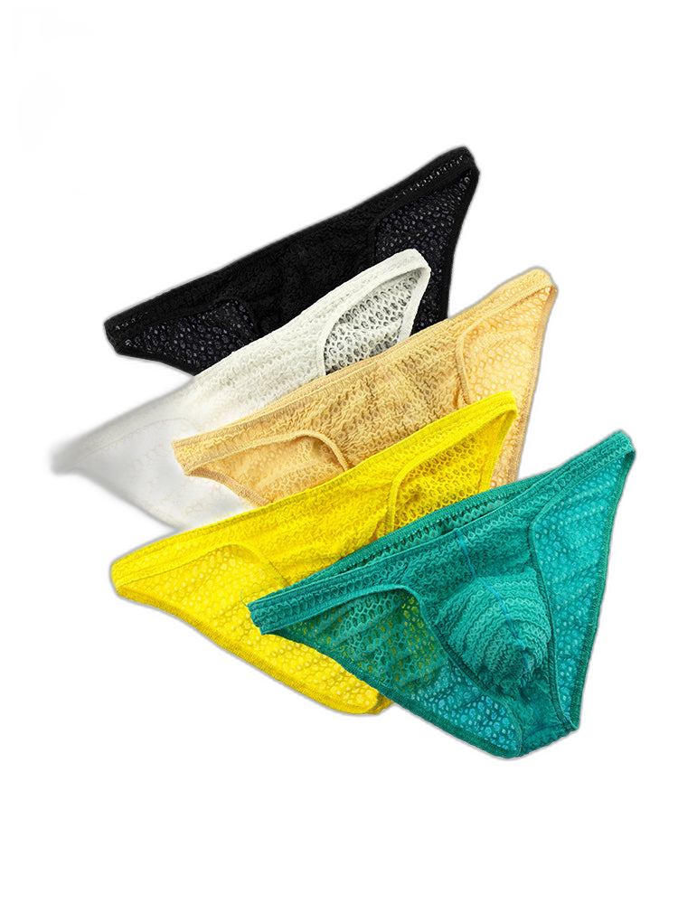 3-pack Men's Low-rise Sexy Mesh Lace Briefs