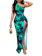 Women's Elegant And Sexy Off-Shoulder Printed Dress