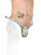 4 Pack Leopard Print See-through Mesh Thongs
