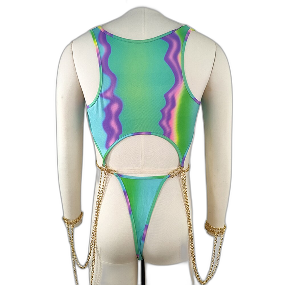 Acid Vibrations Hollow Chain Thong Bodysuit