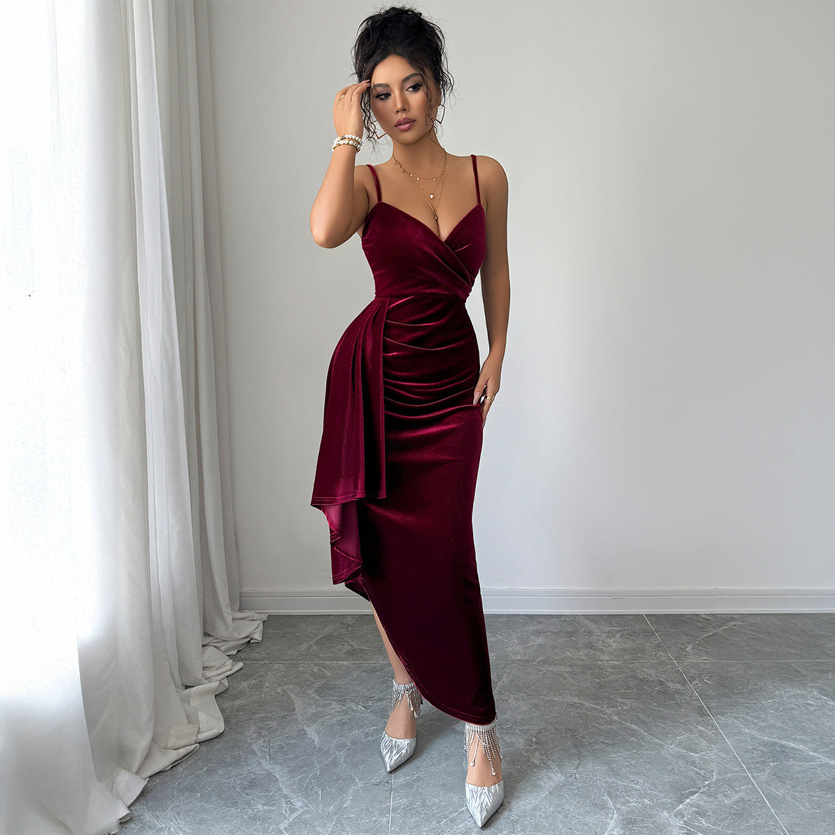 Women's Solid-Color Casual Elegant Slip Dress