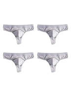 4-Pack Men's Ultra-Soft Cotton Mid-Rise Stay-Put Fit Seamless Thong