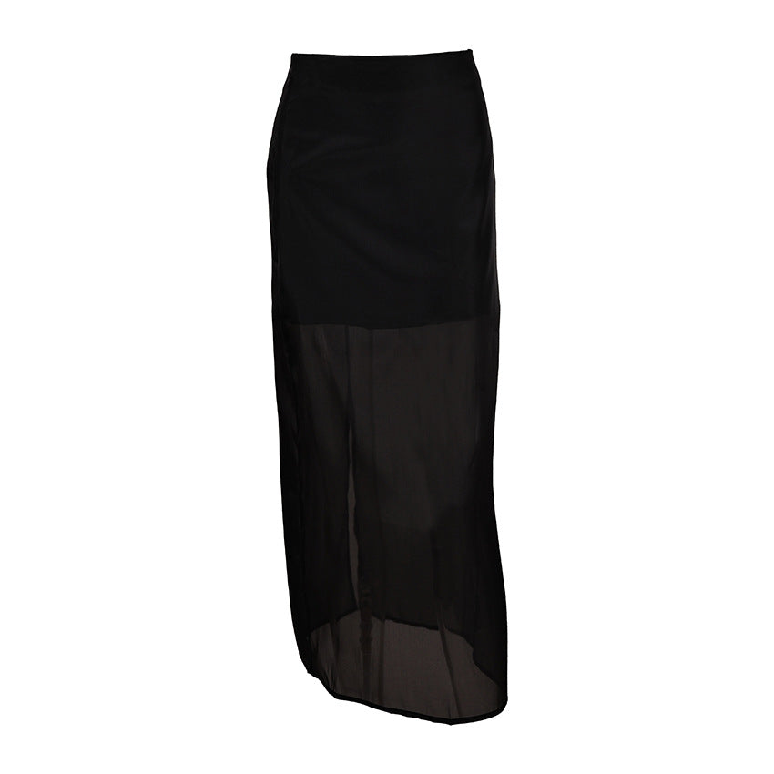 Designer-style Sheer High-waist Skirt For Women