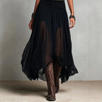 European And American-style Black Strap Long Dress