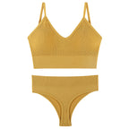 Women's Underwear Small Chest Push-up Thin Wireless Large Size Sports Sling Vest French Triangle Cup Bra Set
