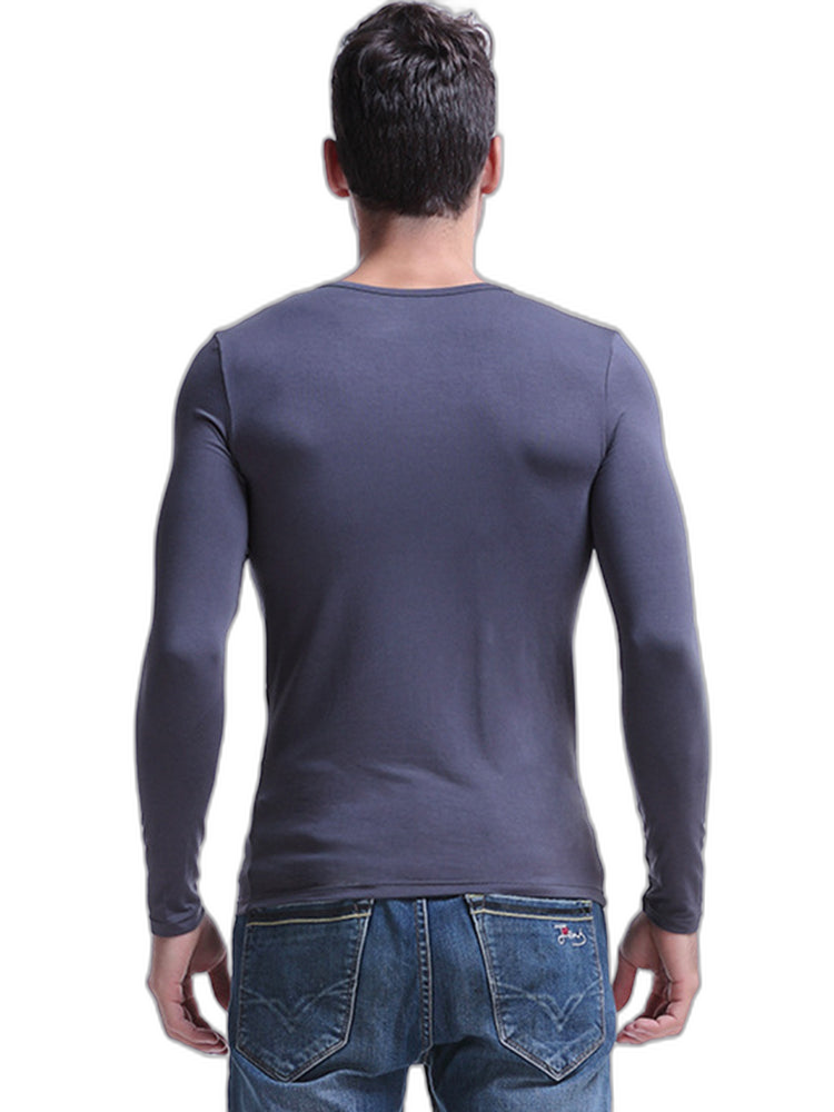 Mens Ultra Soft Low Cut V-Neck Thermal Shirt