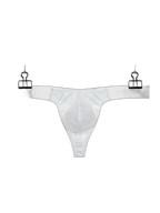 3 Pack Men's Low Waist Transparent Sexy Large Pouch Ice Silk Thong