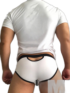 Men’s Spliced Lines U Convex Pouch Cotton Briefs