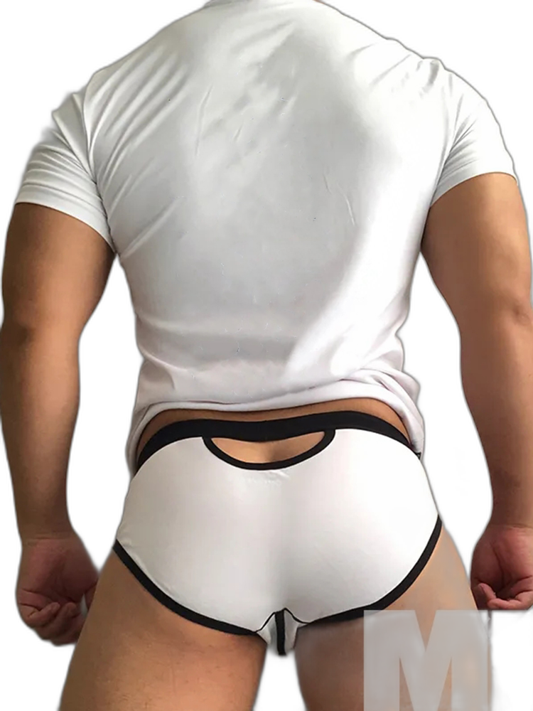 Men’s Spliced Lines U Convex Pouch Cotton Briefs